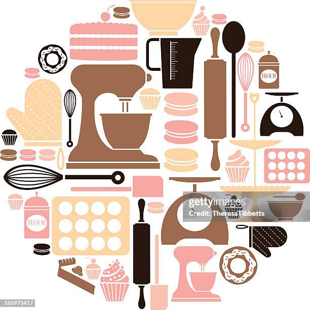 stockillustraties, clipart, cartoons en iconen met baking icon set - tulband