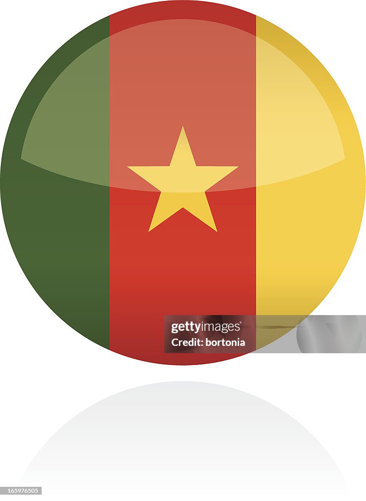 Cameroon, Africa Flag Button