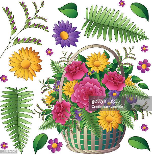 flower design elements - centerpiece stock illustrations