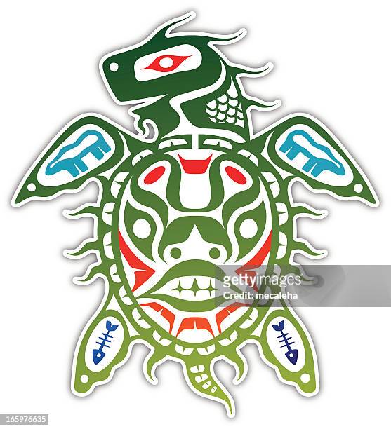 inuit turtle - tribal art stock illustrations