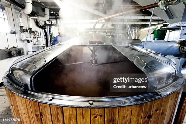 mash tun and dissolving vat, brewing process - mash tun stock pictures, royalty-free photos & images