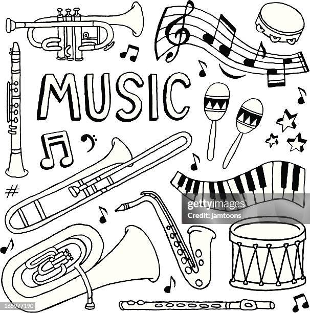 ilustraciones, imágenes clip art, dibujos animados e iconos de stock de música y garabatos - maraca