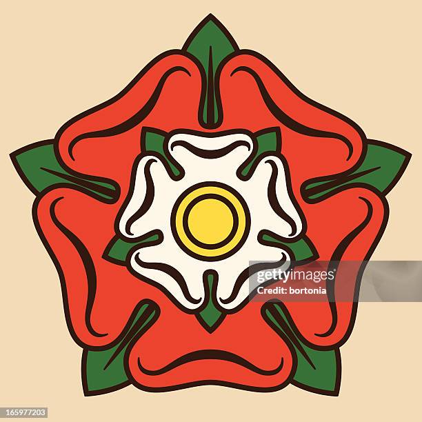 stockillustraties, clipart, cartoons en iconen met tudor rose - engelse cultuur