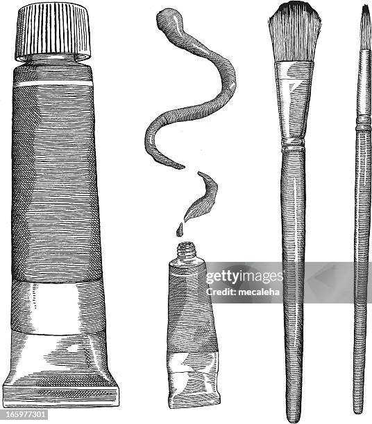 stockillustraties, clipart, cartoons en iconen met art supplies - paint tube