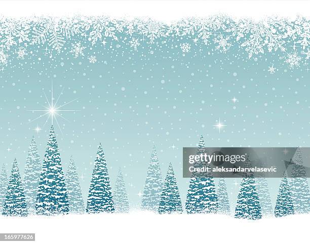 schnee winter bäume - schneien stock-grafiken, -clipart, -cartoons und -symbole