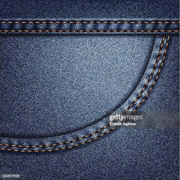 jeans pocket - denim pattern stock illustrations