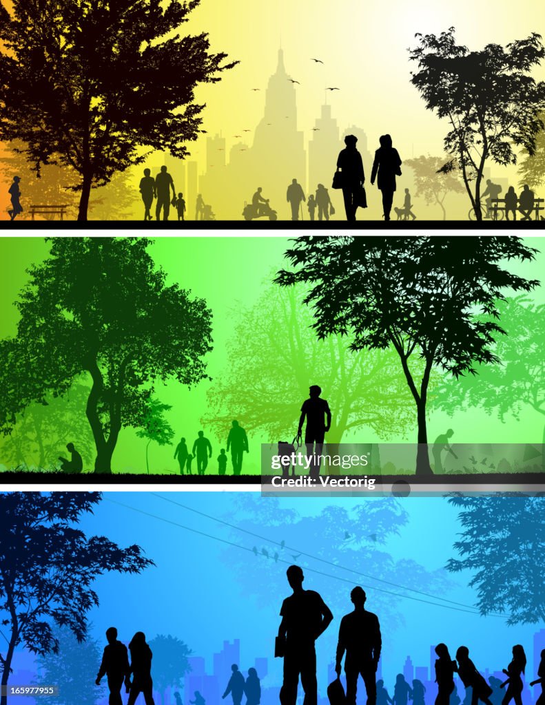 Park and City silhouettes