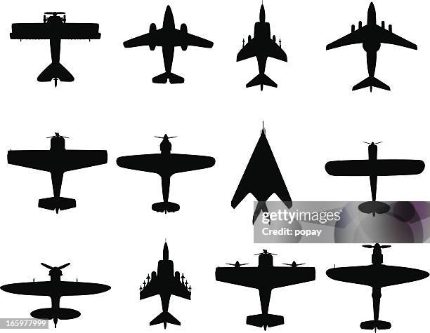 war plane - fighter plane stock illustrations