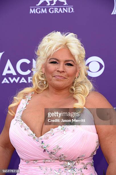 Personality Beth Chapman arrives at the 48th Annual Academy of Country Music Awards at the MGM Grand Garden Arena on April 7, 2013 in Las Vegas,...