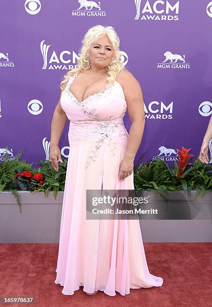 Personality Beth Smith arrives at the 48th Annual Academy of Country Music Awards at the MGM Grand Garden Arena on April 7, 2013 in Las Vegas, Nevada.