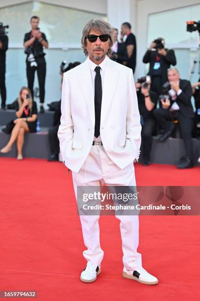 Pierpaolo Piccioli attends a red carpet for the movie "Priscilla" at the 80th Venice International Film Festival on September 04, 2023 in Venice,...