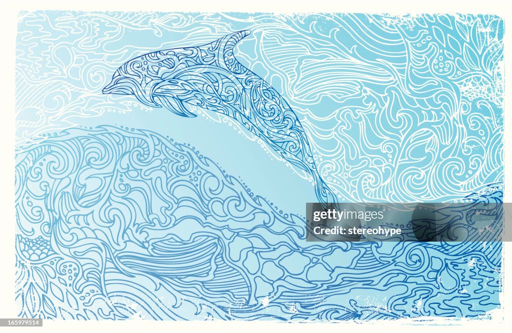 Dolphin in the waves