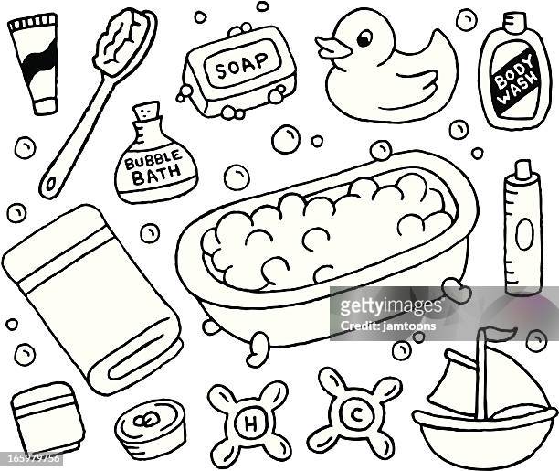 illustrazioni stock, clip art, cartoni animati e icone di tendenza di bagno schiuma e schizzi - boat in bath tub
