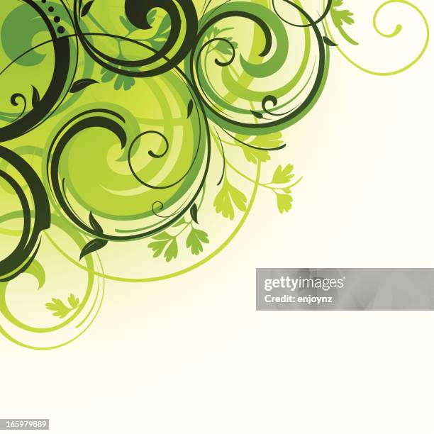 grüne ecke motiv - ornament stock-grafiken, -clipart, -cartoons und -symbole