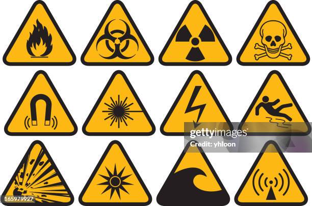 ilustrações, clipart, desenhos animados e ícones de símbolo de perigo - warning labels