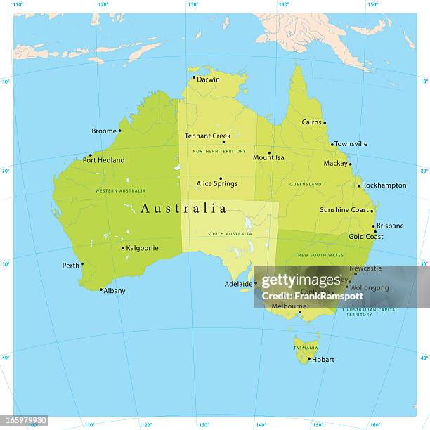 オーストラリアベクトルマップ - サンゴ海点のイラスト素材／クリップアート素材／マンガ素材／アイコン素材