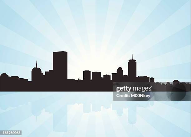 illustrazioni stock, clip art, cartoni animati e icone di tendenza di skyline di boston, massachusetts - boston massachusetts