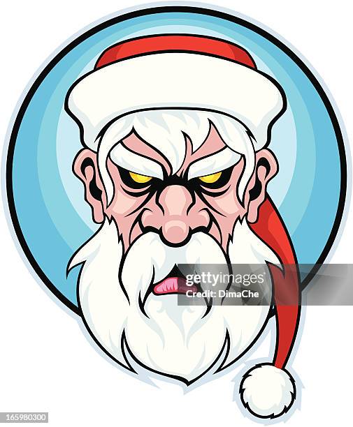 illustrations, cliparts, dessins animés et icônes de bad santa mascotte - christmas angry