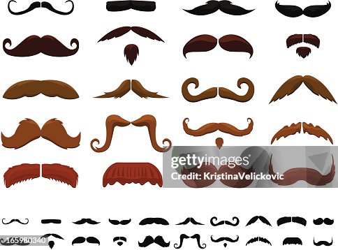 Many different colored mustaches Many different colored mustaches