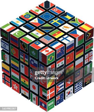 Cube with national flags Cube with national flags