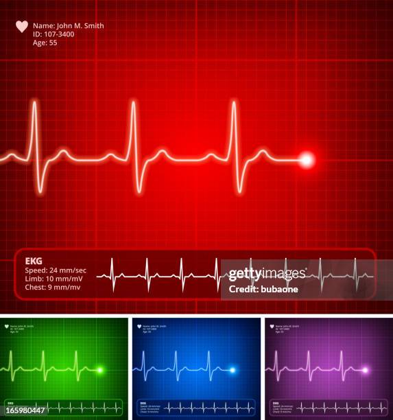 medizinische puls kollektion - pulsmessung stock-grafiken, -clipart, -cartoons und -symbole