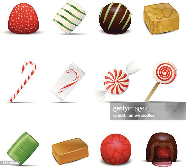 stockillustraties, clipart, cartoons en iconen met holiday candy icons - tum tum