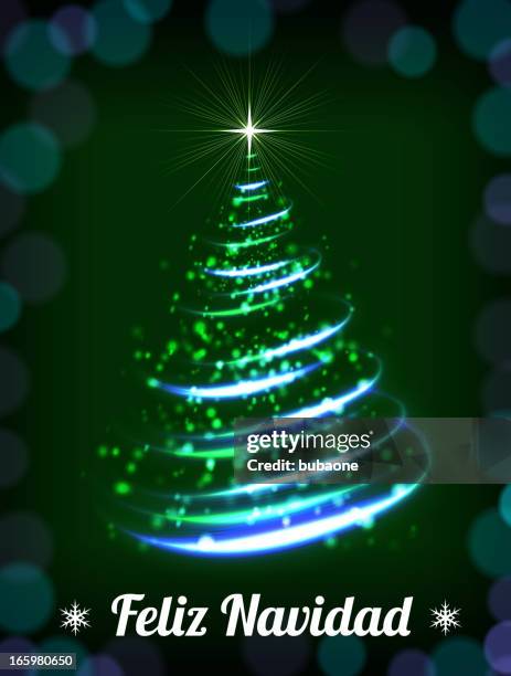 feliz navidad christmas tree - sun flare trees stock illustrations