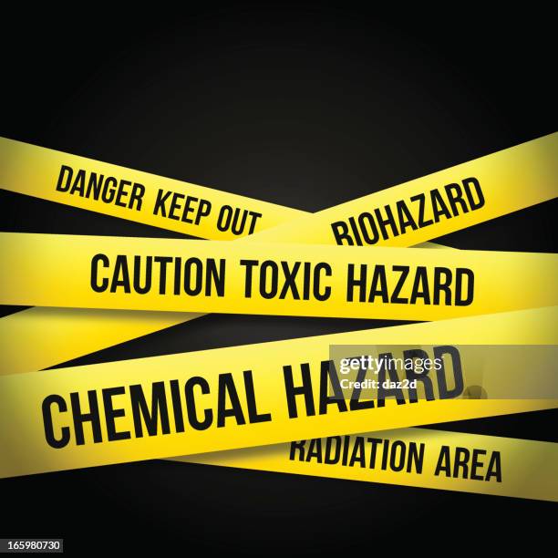 stockillustraties, clipart, cartoons en iconen met contamination zone - afzetlint
