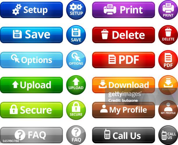 webpage navigation internet buttons royalty free vector set - online q and a stock illustrations