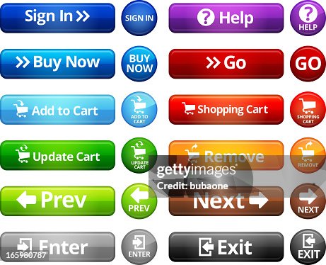 Webpage Navigation Internet Buttons Royalty Free Vector Set High-Res ...