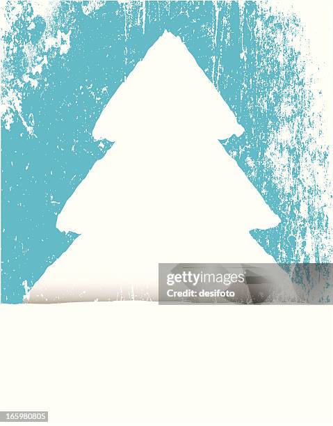 vector christmas grunge design with copyspace - tree shadow white stock illustrations