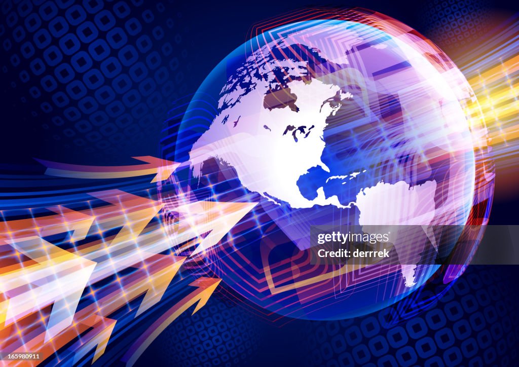 Globe on abstract background