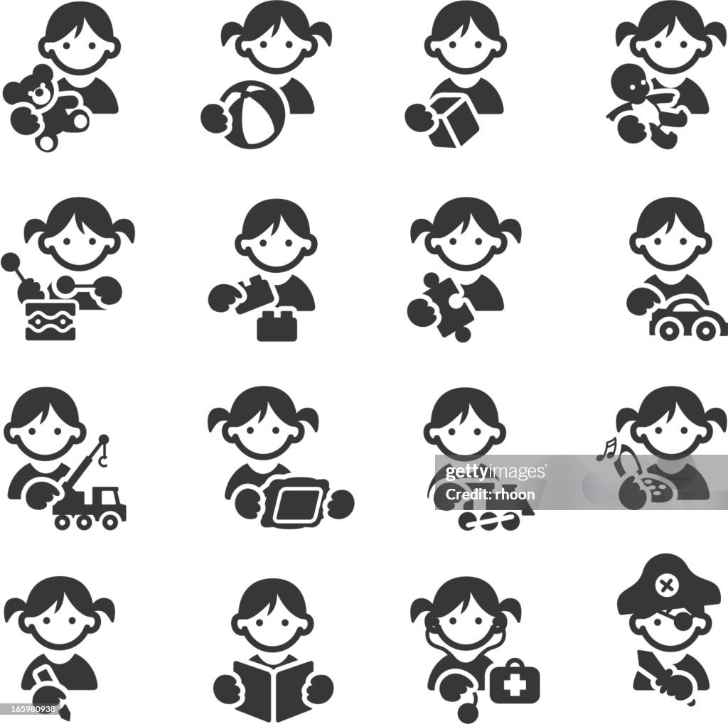 Kids toys icons