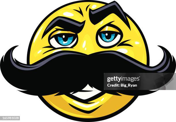 mustache smiley face - movember stock illustrations