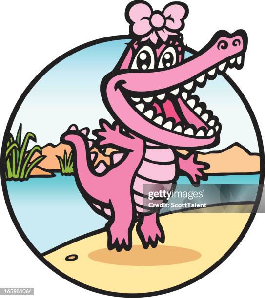 mrs crocodile - crocodile teeth stock illustrations