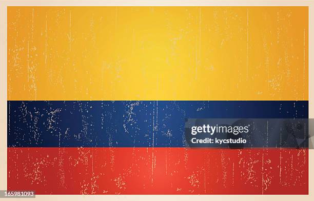 colombian grunge vintage flag - colombia travel stock illustrations