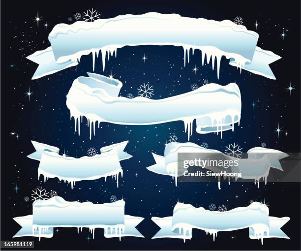 christmas ice banner - icicle vector stock illustrations