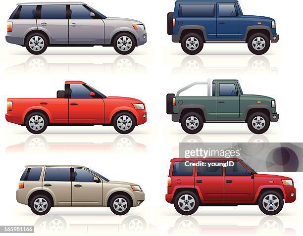 suv's & pick-ups - sports car icon stock illustrations