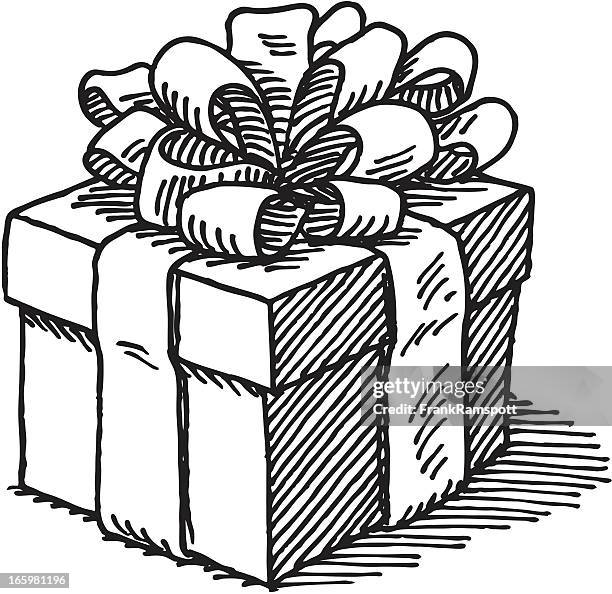 gift box drawing - white box transparent background stock illustrations