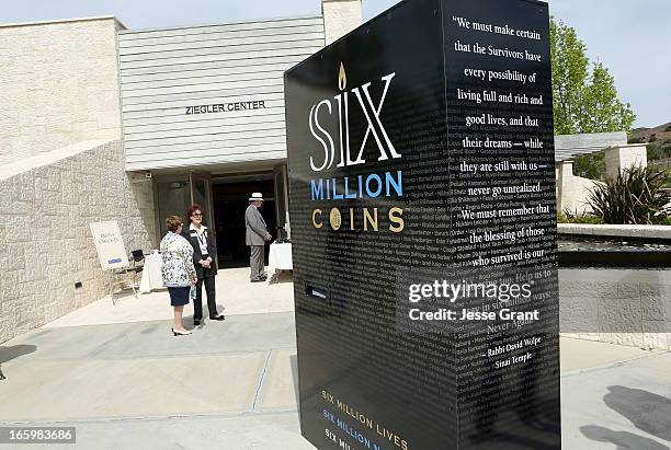 General view of atmosphere during the Six Million Coins Initiative Launch for Holocaust Remembrance Day at Mount Sinai - Simi Valley on April 7, 2013...