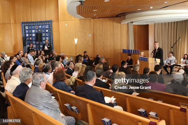 General view of atmosphere during the Six Million Coins Initiative Launch for Holocaust Remembrance Day at Mount Sinai - Simi Valley on April 7, 2013...