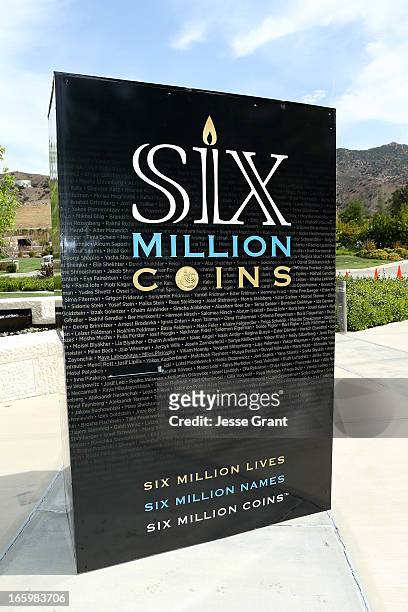 General view of atmosphere during the Six Million Coins Initiative Launch for Holocaust Remembrance Day at Mount Sinai - Simi Valley on April 7, 2013...