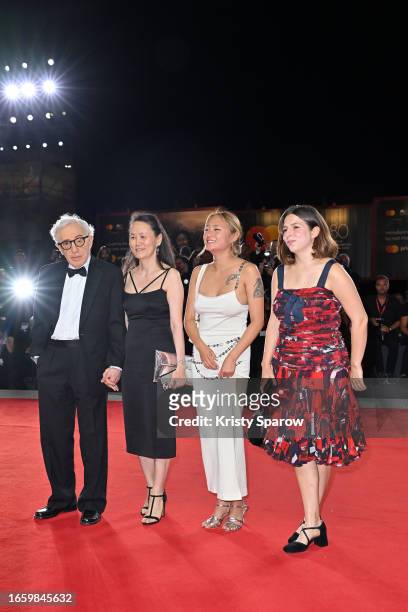 Woody Allen, Soon-Yi Previn, Bechet Allen and Manzie Tio Allen attend a red carpet for the movie "Coup De Chance" at the 80th Venice International...
