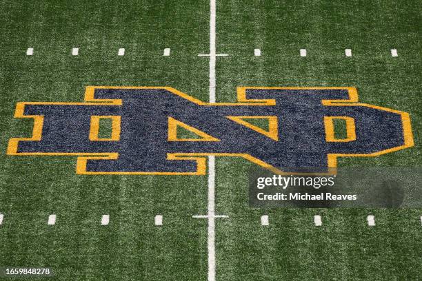 Detail view of Notre Dame Stadium prior to the game between the Notre Dame Fighting Irish and the Tennessee State Tigers on September 02, 2023 in...