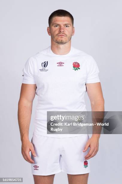 Owen Farrell of England poses for a portrait during the England Rugby World Cup 2023 Squad photocall on September 02, 2023 in Le Touquet-Paris-Plage,...