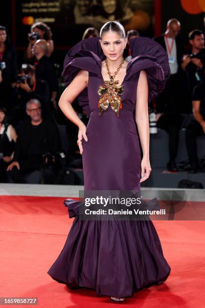 Thassia Naves attends a red carpet for the movie "Coup De Chance" at the 80th Venice International Film Festival on September 04, 2023 in Venice,...