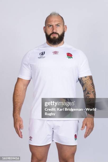 Joe Marler of England poses for a portrait during the England Rugby World Cup 2023 Squad photocall on September 02, 2023 in Le Touquet-Paris-Plage,...