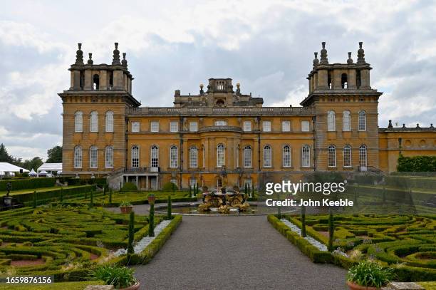 General exterior view of Blenheim Palace during the Salon Privé 2023 on September 01, 2023 in Woodstock, England. The four-day annual event is the...