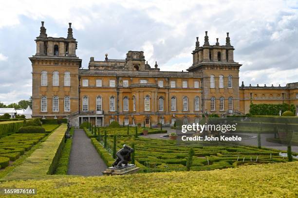 General exterior view of Blenheim Palace during the Salon Privé 2023 on September 01, 2023 in Woodstock, England. The four-day annual event is the...