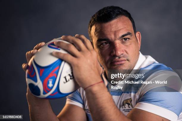 Agustin Creevy of Argentina poses for a portrait during the Argentina Rugby World Cup 2023 Squad photocall on September 01, 2023 in Nantes, France.